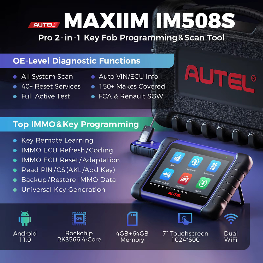 Autel MaxiIM IM508S PRO Schlüsselprogrammierer und Autodiagnosetool für alle Systeme - Bild 2