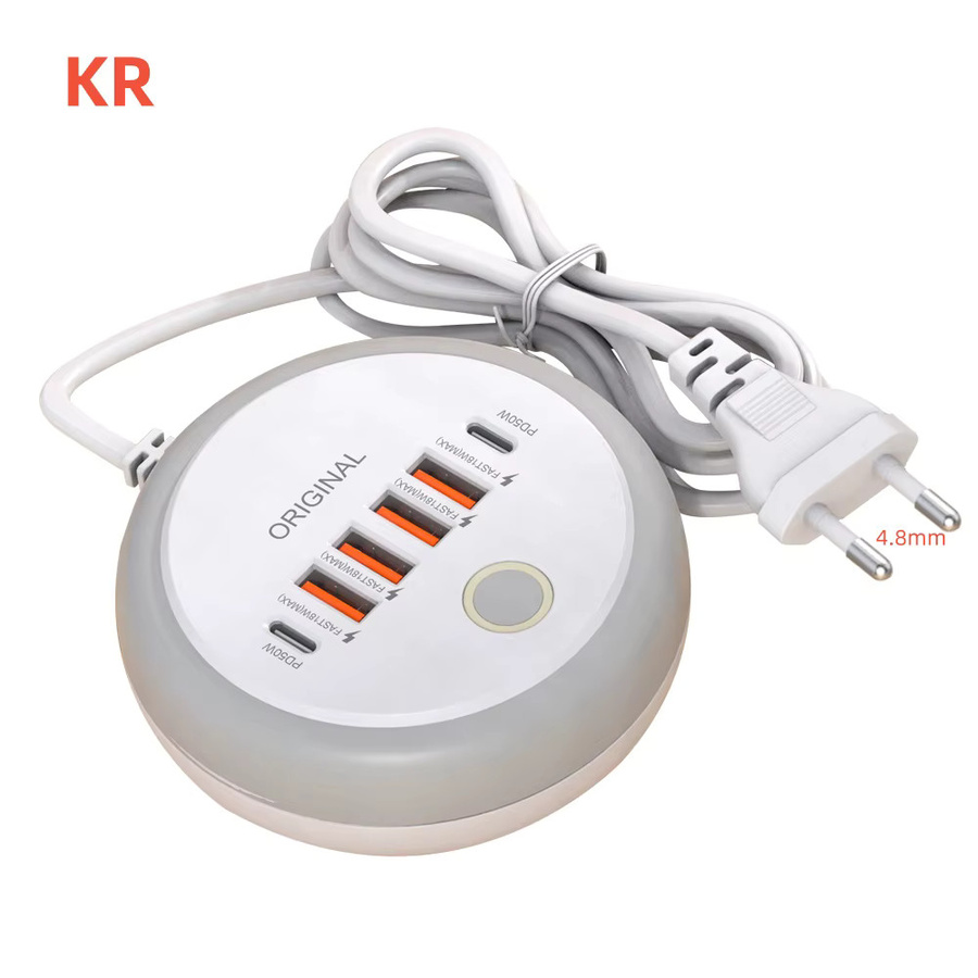 Multi Ports USB-C Schnellladegerät mit 50W PD Power Adapter in Weiß für iPhone, Xiaomi, Huawei und Samsung - Bild 4
