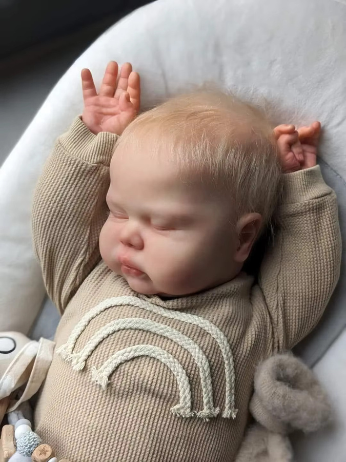 NPK Reborn Kleinkindpuppe Baby Junge, 19 Zoll, Plüsch / Textil - Bild 2