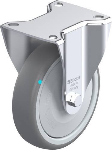 Blickle B-TPA 127KFD Bockrolle in Grau und Silber mit Kunststoffrad, Durchmesser: 125 mm, Tragfähigkeit: 125 kg - Bild 1