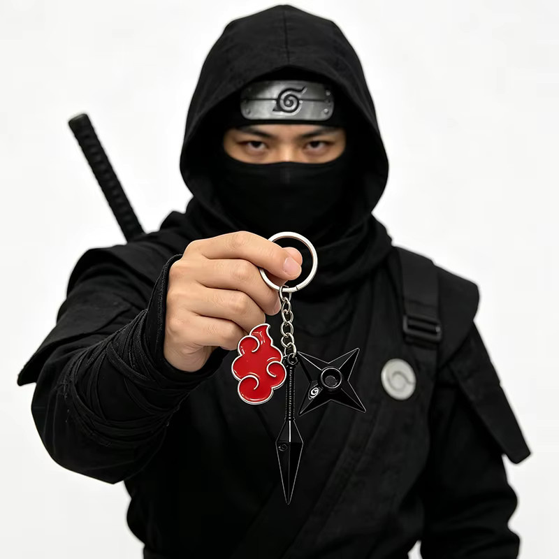 Schlüsselanhänger Metall, Kunai Shuriken, Anime Ninja, Unisex - Bild 2
