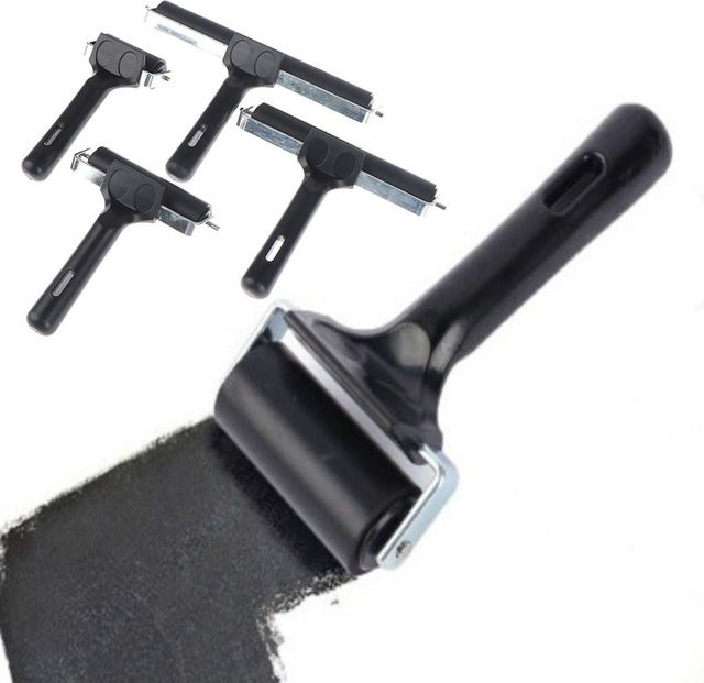 Professioneller Gummi-Farbroller für Tinte, Malerei und Druckgrafik in Schwarz, Durchmesser: 6 cm, 10 cm, 15 cm, 20 cm - Bild 1