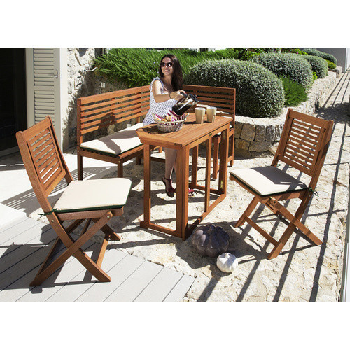 MERXX Gartenmöbel aus Holz, 2-teiliges Set, beige - Bild 2