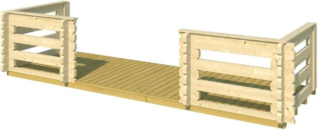 Lasita Terrassentisch aus Holz in Natur/Unbehandelt, Breite: 390 cm, Tiefe: 120 cm - Bild 1