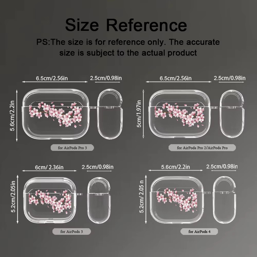 Transparente Sakura Schutzhülle aus TPU für Apple AirPods Pro 2. Generation und AirPods 1/2/3 - Bild 3