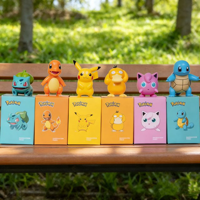 Potdemiel Pokémon Pikachu Charmander Psyduck Jigglypuff Bulbasaur Squirtle, Spielzeugmodell, PVC - Bild 1