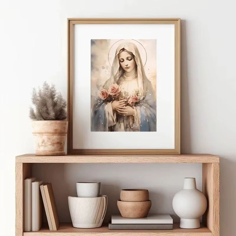 Vintage Leinwand Wandbild Heilige Jungfrau Maria mit dem Kind von Potdemiel - Bild 2