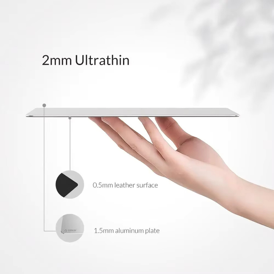 ORICO Aluminium-Gaming-Mauspad in Silber, hart und ultradünn, doppelseitig und wasserdicht für Gaming und Büro - Bild 4