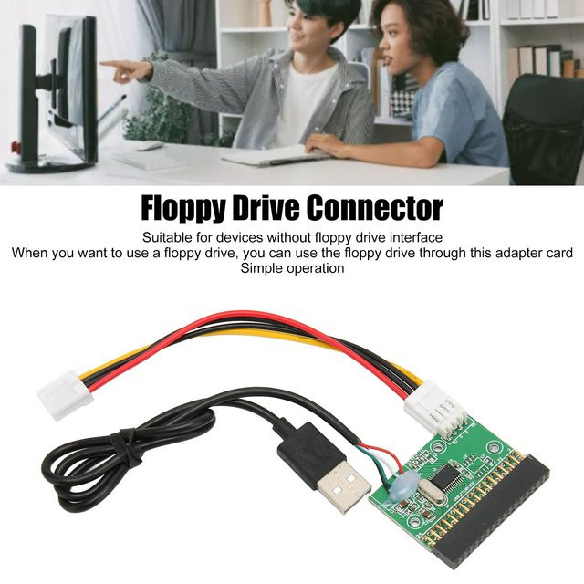 YOUTHINK USB-Adapter für 3,5-Zoll-Diskettenlaufwerke, 34-poliger Anschluss auf USB-A, Schwarz - Bild 1