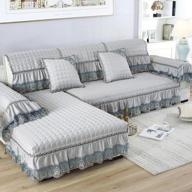 Rutschfester Sofabezug aus Leder für Kissen, rechteckig, B/H: 70 x 90 cm, Farben: Weiß, Grau, Blau - Bild 1