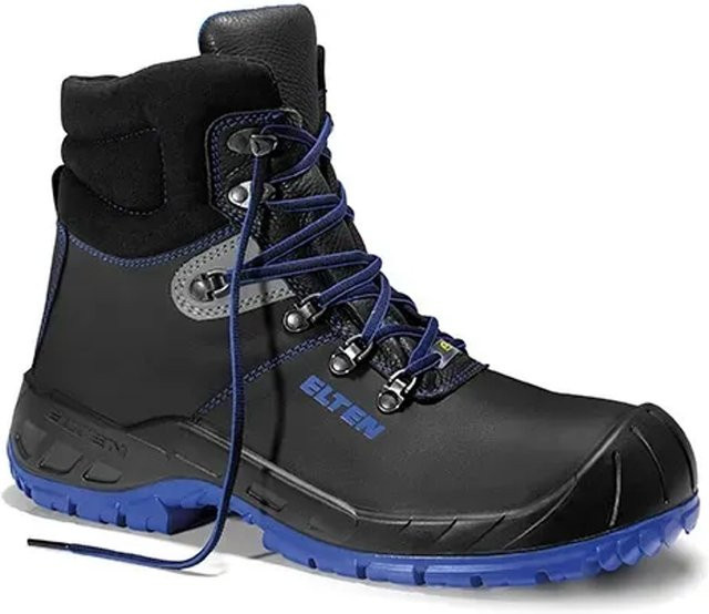 Elten Sicherheitsschnürstiefel Alessio Steel Xw Mid ESD S3 aus Rindleder in Schwarz und Blau, Größe 50 - Bild 1
