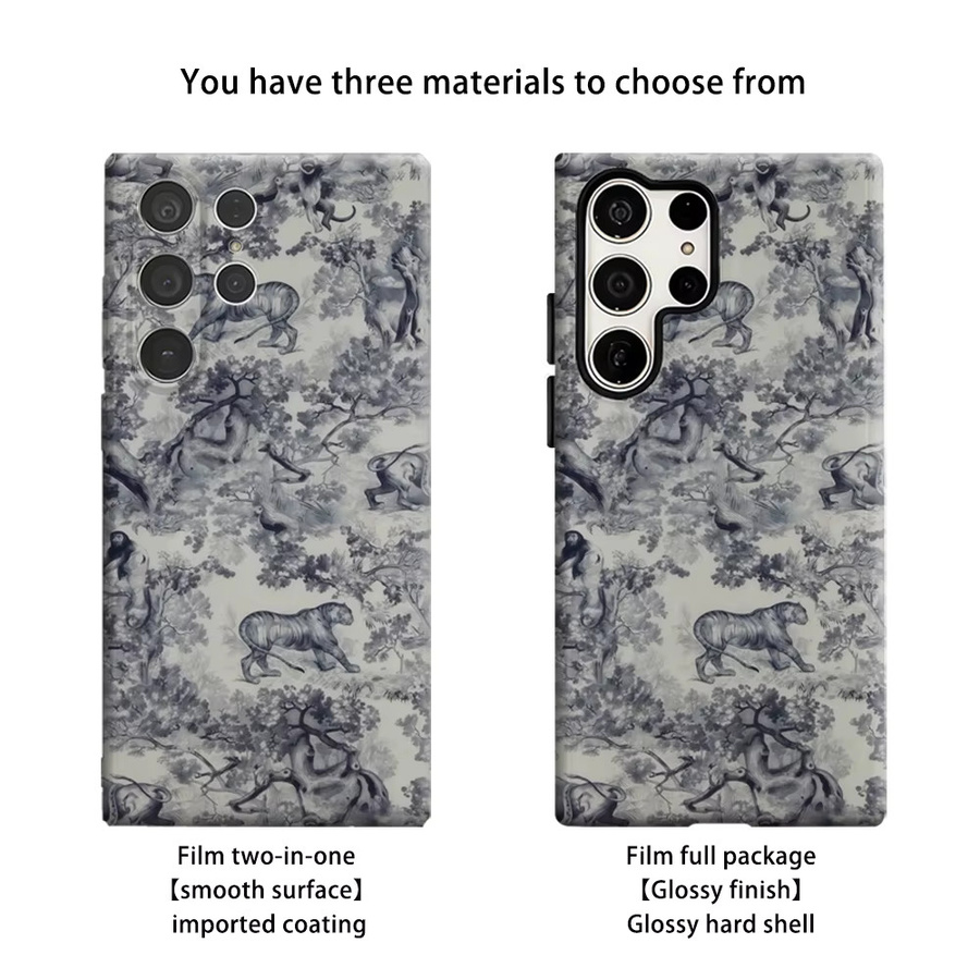 Vintage Safari Tapisserie Handyhülle für Samsung Galaxy S25 Ultra, S24 und S23 Ultra Plus, stoßfeste Doppelschicht Rückabdeckung - Bild 2