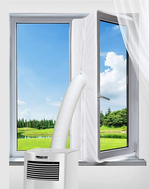 TPFLiving Fenster-Set Erweiterung zur Fensterabdichtung für Klimageräte und Trockner, Weiß, 3 m - Bild 1