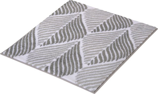 Badematte LEAF in Anthrazit und Grau, rechteckig, aus Polyester, B/T: 60 x 50 cm - Bild 1