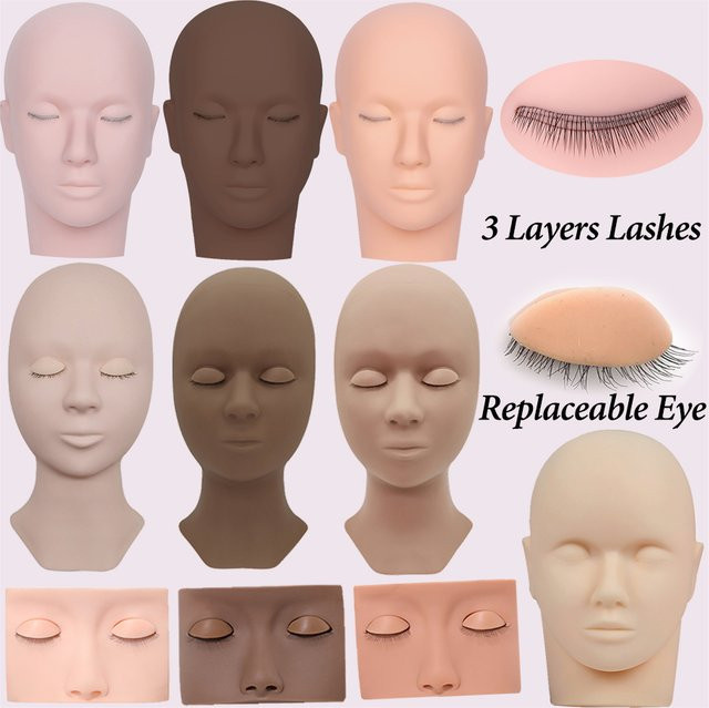 AGUUD Eyelid-W Wimpern-Übungskopf, Matt, Unisex - Bild 1