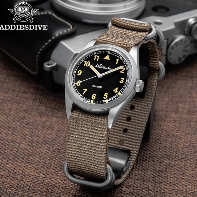 ADDIESDIVE Armbanduhr, Quarz, Edelstahl, 36 mm, Herren, Schwarz - Bild 1