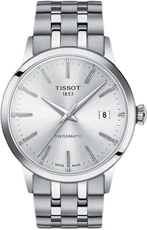 Tissot Armbanduhr Automatik, Edelstahl, Silber, Weiß, Datum - Bild 1