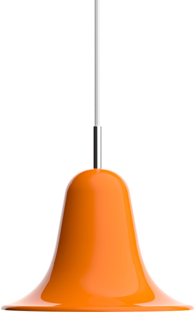 Verpan Pantop 23 Pendelleuchte in Orange und Gelb mit silbernem Metalldesign, dimmbar und mit replaceable LED-Leuchtmittel - Bild 1