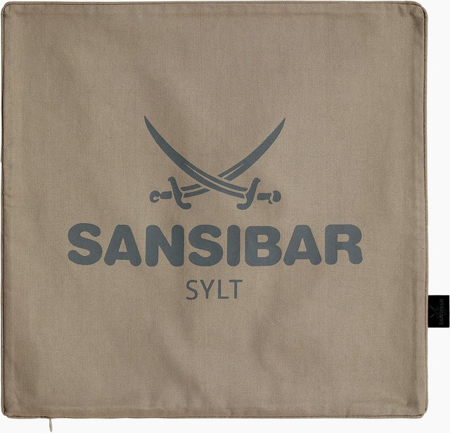 Kissenhülle SANSIBAR LIVING quadratisch aus Baumwolle in Beige und Multicolour mit nautischem Grafikdesign - Bild 1