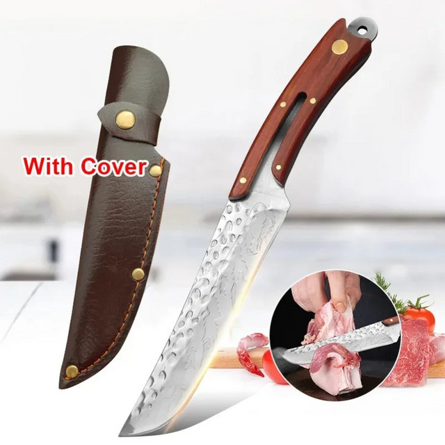 GuanQi Profi Boning Messer aus geschmiedetem Edelstahl in Silber mit Holzgriff - Bild 1
