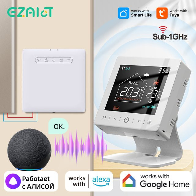 EZAIOT Tuya RF Wireless Smart Home WiFi Kessel Thermostat Empfänger in Weiß - Bild 1