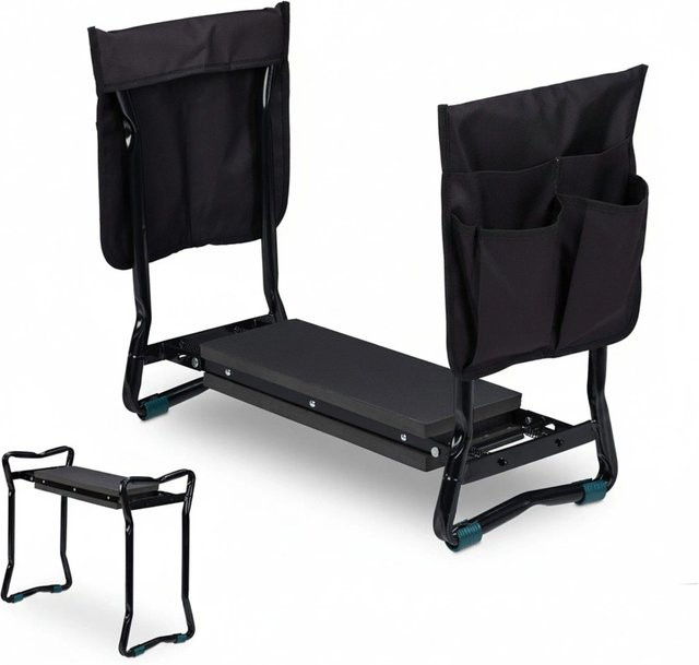 Relaxdays Kniebank aus Stahl mit EVA Schaumstoff, klappbar, Schwarz, B: 50 cm, T: 60 cm, H: 27,5 cm - Bild 1