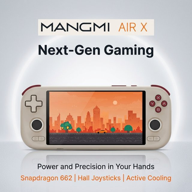 MangMi Air X Tragbare Spielkonsole in Grau mit 5,5 Zoll IPS-Touchscreen, Android 14 und 5000 mAh Akku - Bild 1