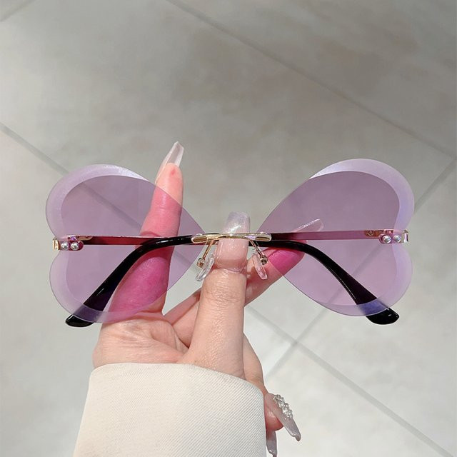 KAMMPT Sonnenbrille randlos, Schmetterlingsform, Metall, Damen - Bild 1