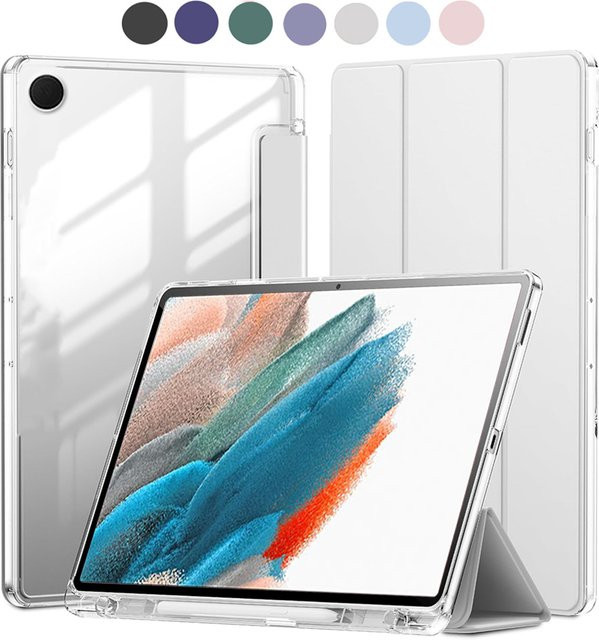 Transparente Kristall-Tablet-Hülle für Samsung Galaxy Tab A8 10.5 2021 SM-X200 SM-X205 mit Stifthalter und Hybrid-Schutz - Bild 1