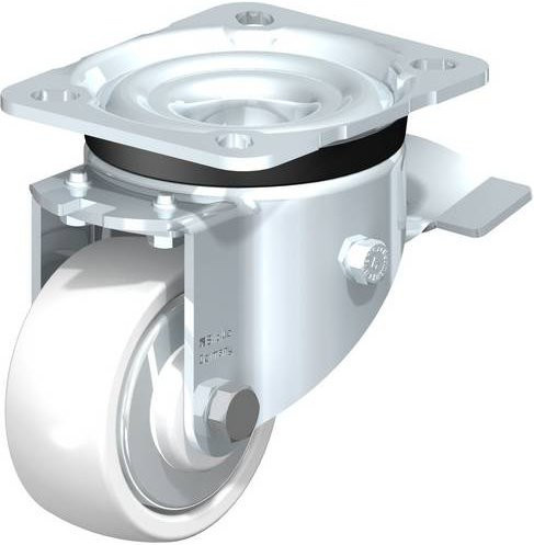 Blickle Lenkrolle LK-SPO 75G-ST-FA mit Feststeller, Farbe: Weiß, Rad-Durchmesser: 75 mm, Tragfähigkeit: 300 kg - Bild 1