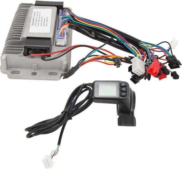 Igeteck Elektromotorcontroller Umrüstsatz für Elektrofahrrad mit Display und Daumengas, 1000W, 36V/48V, 38A, Grau - Bild 1