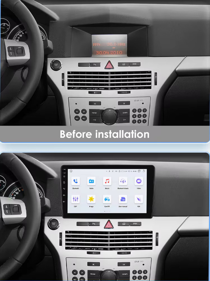 Hizpo Android 14 Auto Radio für Opel Astra H 2006-2014 mit 8GB RAM, 128GB Speicher, GPS, 4G, Bluetooth, DSP, Carplay und 360 Kamera in Schwarz - Bild 6