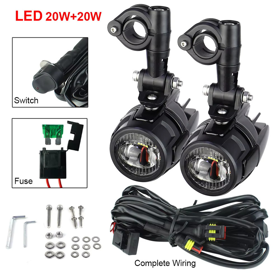 Atubeix LED Zusatzscheinwerfer Spot Driving Nebelscheinwerfer für Motorrad Universal, 40W, 6000K, Schwarz - Bild 3