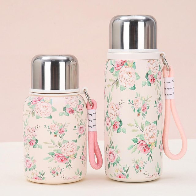 Yiran Furniture Luxus Thermobecher für Damen aus Edelstahl in Rose, 450ml - Bild 1
