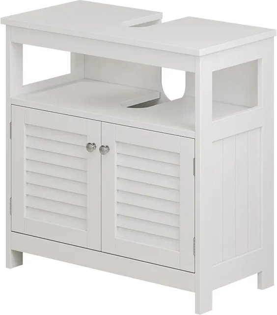 Vicco Waschbeckenunterschrank Riad Weiß mit 2 Türen und offenem Fach, B/T/H: 60 x 60 x 30 cm - Bild 1
