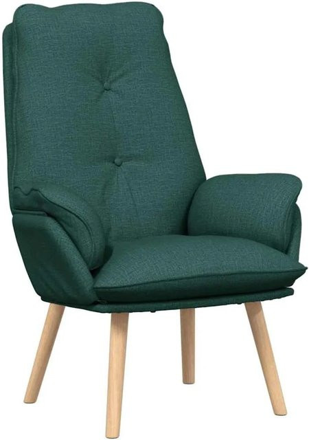 vidaXL Relaxsessel Dunkelgrün mit Armlehnen und Metallrahmen, B/T/H: 69 x 74 x 93 cm - Bild 1
