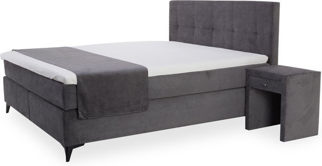Boxspringbett vito SOMO in Grau mit modernem Design und Bonell-Federkern, B/T: 160 x 200 cm - Bild 1