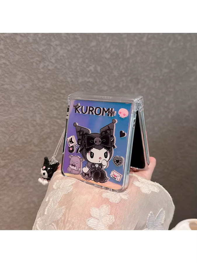 Kawaii Y2K Kuromi Schutzhülle mit Perlenriemen und Farbverlauf für Samsung Galaxy Z Flip 7, Z Flip 6 und Z Flip 5 in Multicolour - Bild 2