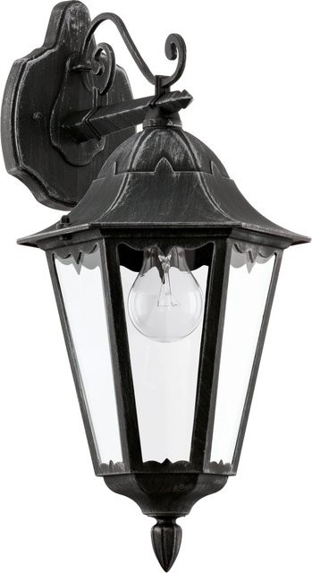 Eglo Außenwandleuchte Navedo in Schwarz aus Aluminiumguss mit Glas und Laternenform - Bild 1