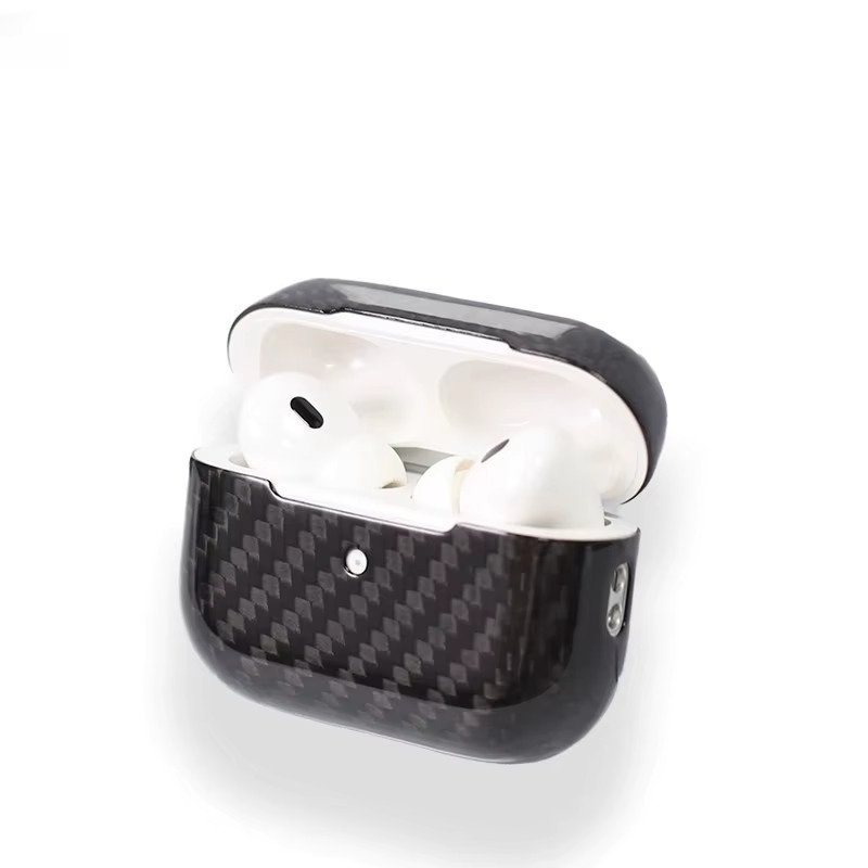 Schutzhülle aus echter Carbonfaser für Apple AirPods Pro 3 in Schwarz - Bild 2