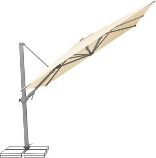 Suncomfort by Glatz Sonnenschirm Varioflex quadratisch in Beige mit Aluminiumgestell, Breite: 300 cm, Tiefe: 300 cm - Bild 1