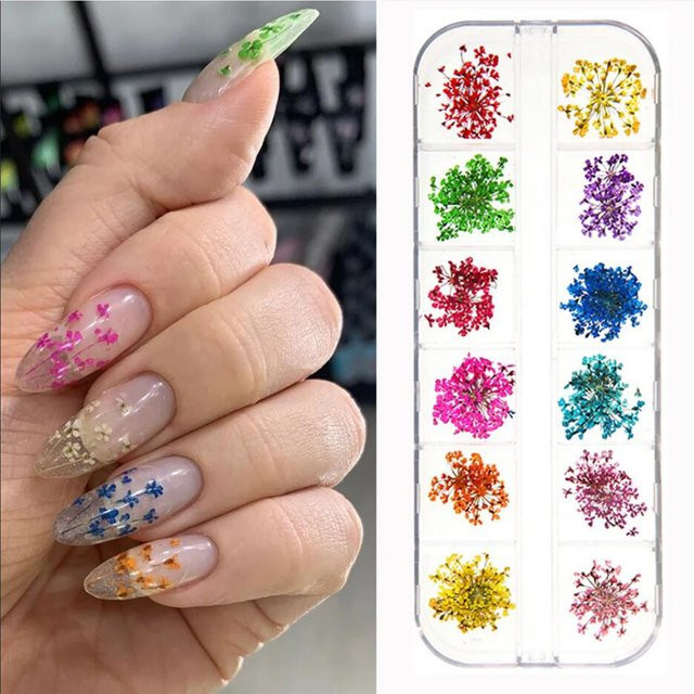 HotPress Nagelaufkleber, getrocknete Blumen, bunte Mischung, Unisex - Bild 1