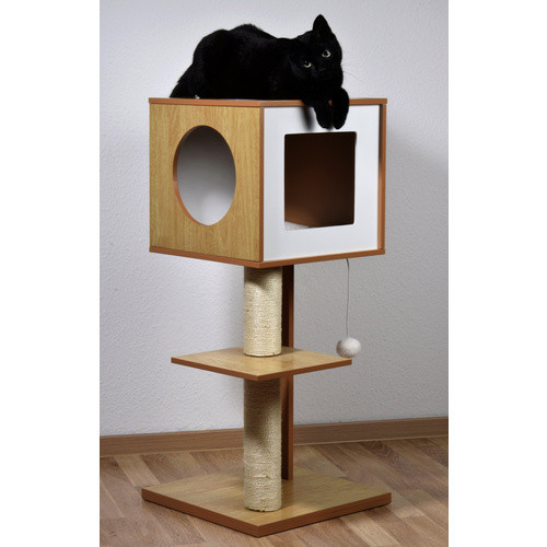 Dobar Kratzbaum Susy in Braun mit Katzenhöhle und integriertem Spielzeug, B/T/H: 49 x 40 x 91 cm - Bild 3