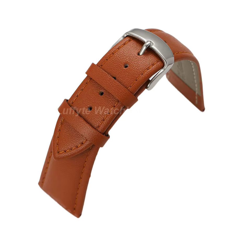 Uhrenarmband Leder, Edelstahlschnalle, Braun Schwarz - Bild 2