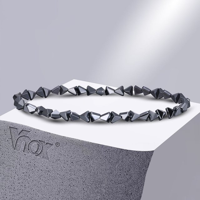 Vnox Armband, Schwarz, Hämatit, Unisex - Bild 1
