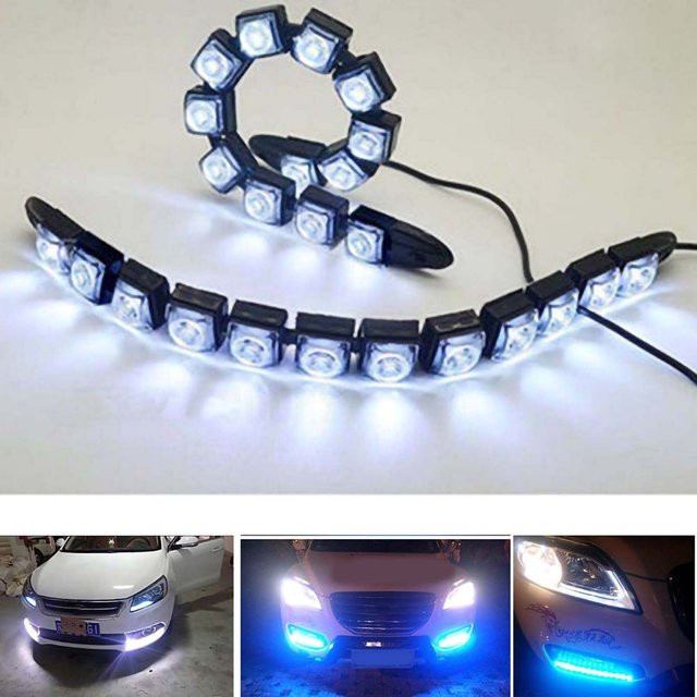 Universal 12 LEDs DRL Flexibles Tagfahrlicht für dein Auto in Weiß - Bild 1