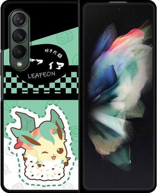 Stoßfeste Hartschalenhülle für Samsung Galaxy Z Fold 3 5G mit Pokemon Sushi Capa Design in Schwarz und Multicolour - Bild 1