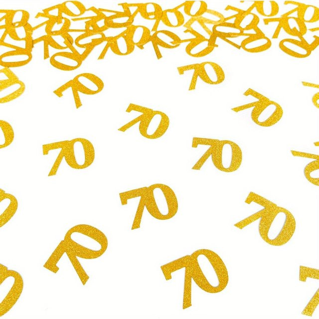 50 Stück Konfetti mit Zahlen 70 in Roségold und Gold für deinen 70. Geburtstag oder Jahrestag als Tischdekoration - Bild 1