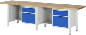 Rau Werkbank höhenverstellbar mit 4 Schubladen, B/T/H: 300 x 70 x 84-104 cm, Multicolour - Bild 1
