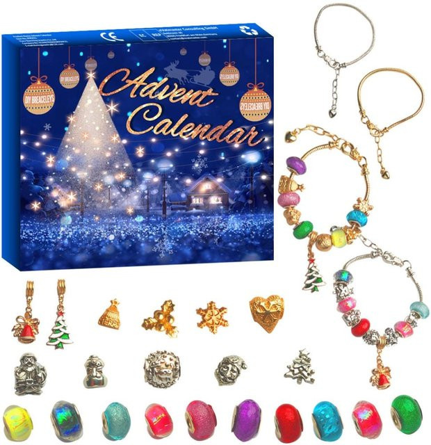 CosyHome Adventskalender, Charm-Perlen, 2 Armbänder, grau, multicolor, Adults - Bild 1
